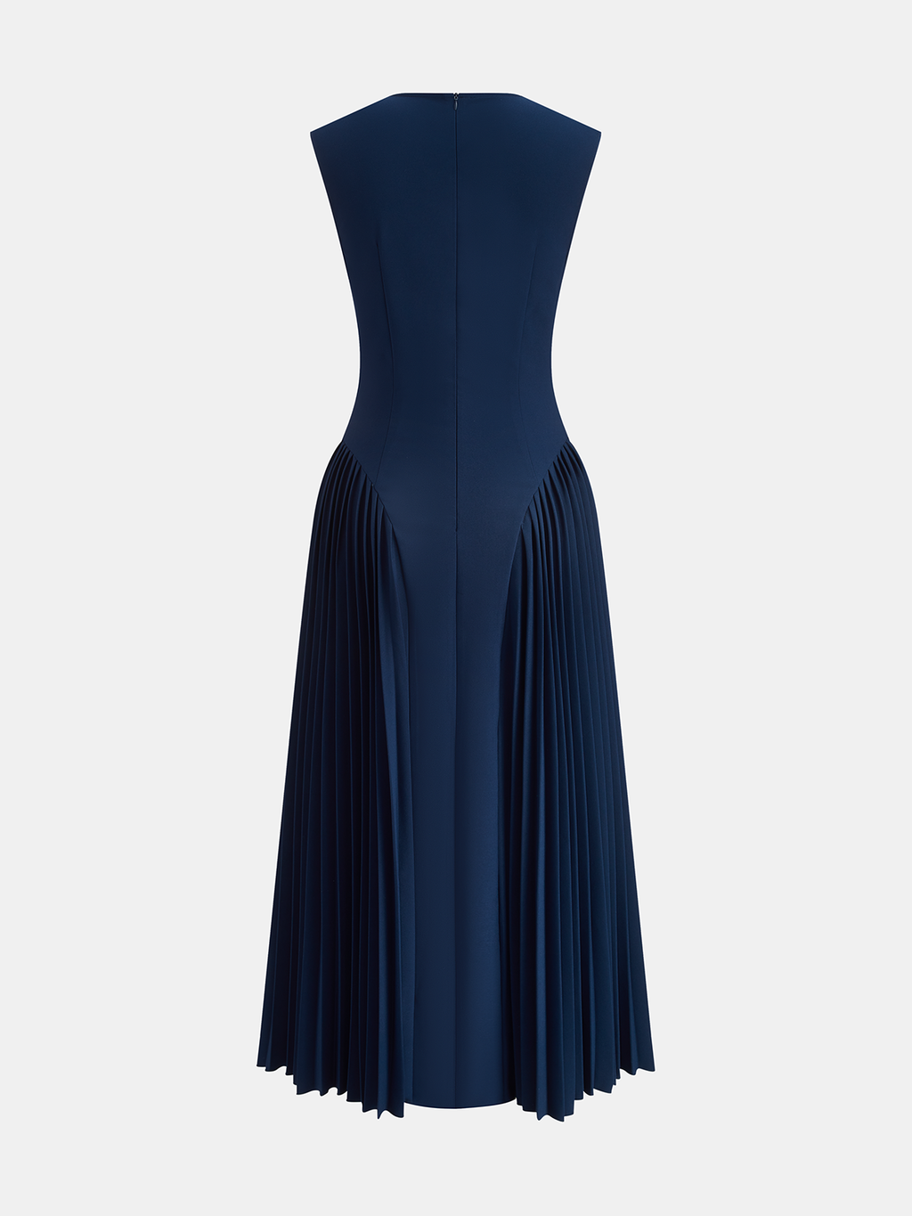 Sleeveless Pleated Maxi Gown with Fitted Waist