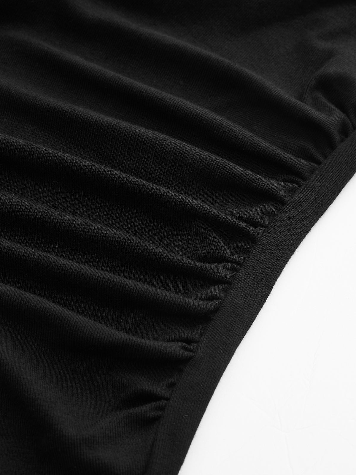 Ribbed Long Sleeve Shirt with Asymmetric Hem
