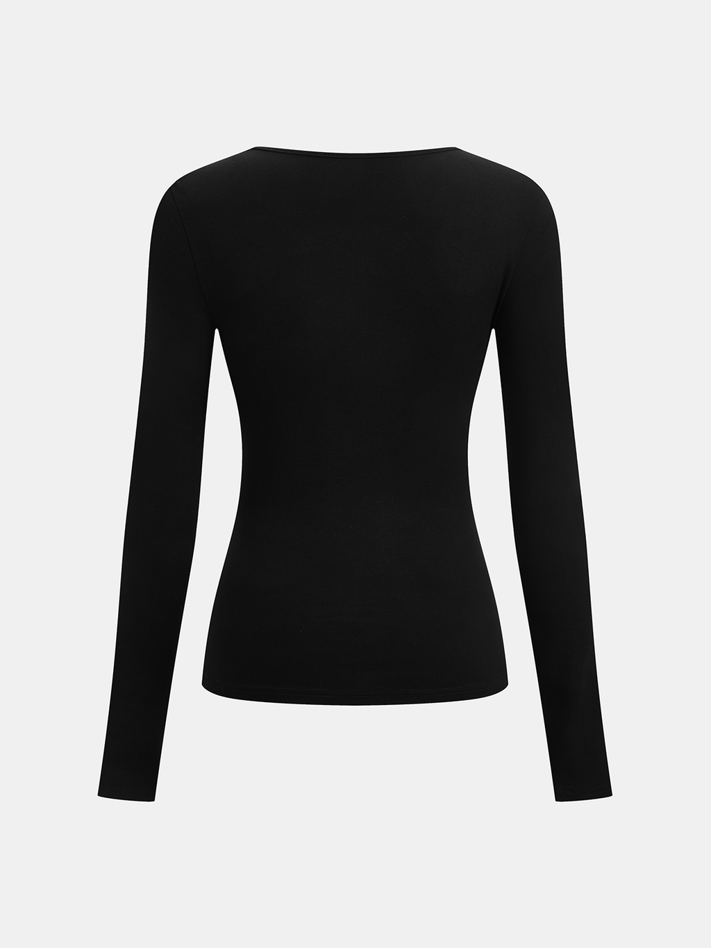 Ribbed Long Sleeve Shirt with Asymmetric Hem