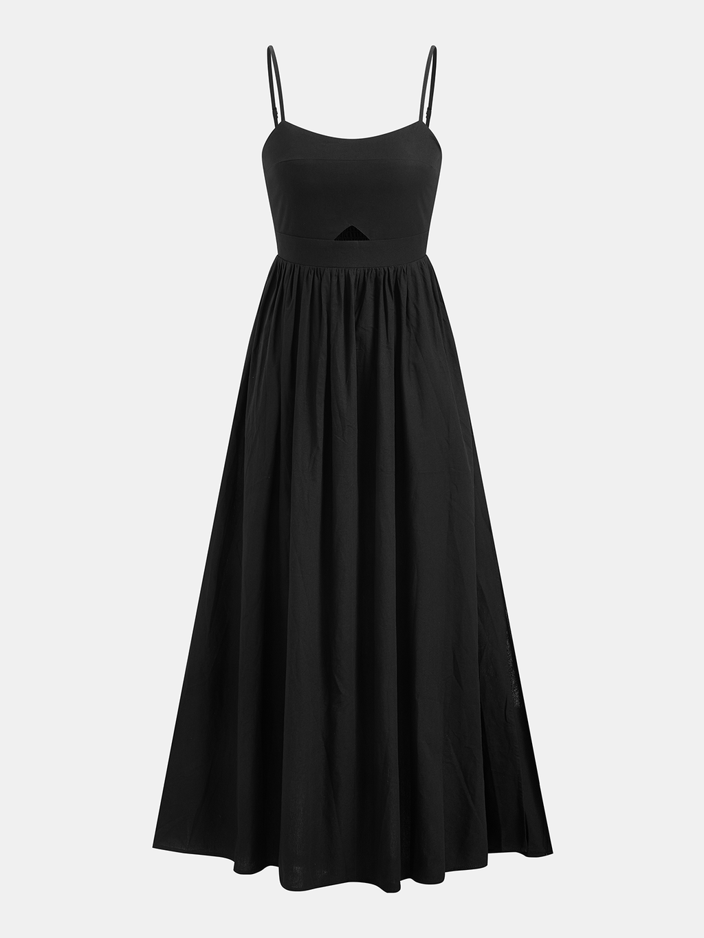 Cotton Sleeveless Dress with Pockets and Cutout Detail