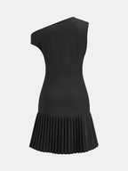 Ruched Pleated Off-Shoulder Mini Dress