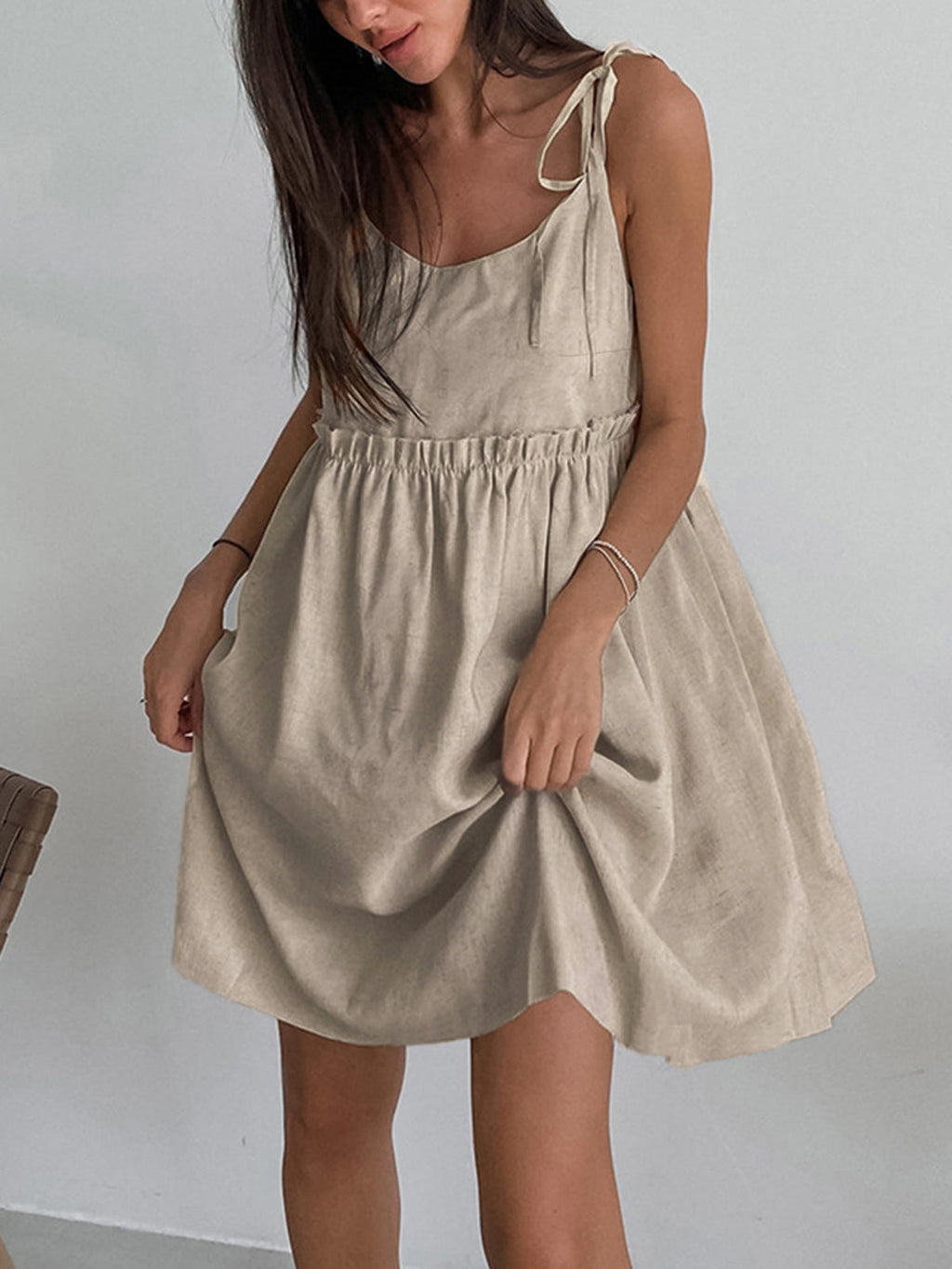 Levanzo Tied Shoulder Mini Dress