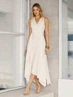 Sleeveless Maxi Dress with Belt and Pocket Detail