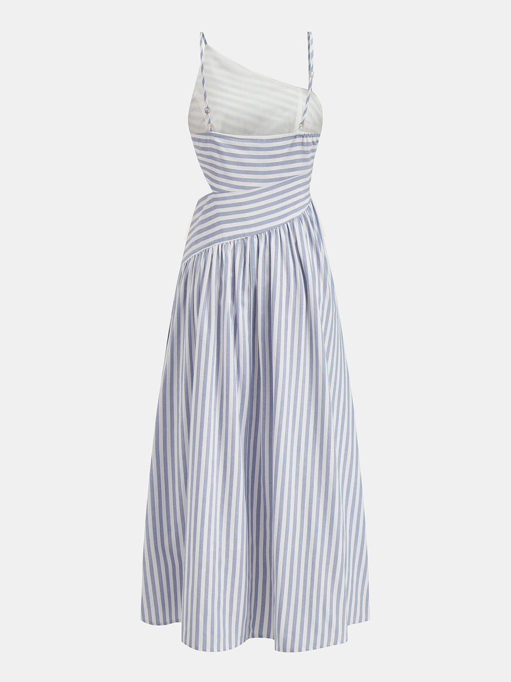 Striped Asymmetric Cami Dress with Cut-Out Detail