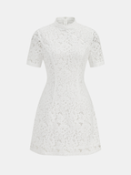 Lace Cheongsam Dress with Short Sleeves