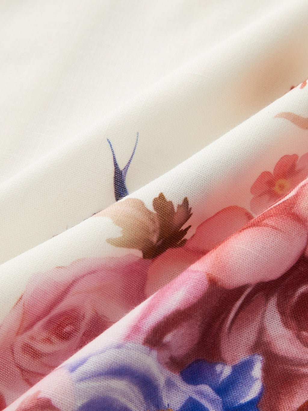 Strapless Maxi Dress with Floral and Bird Patterns