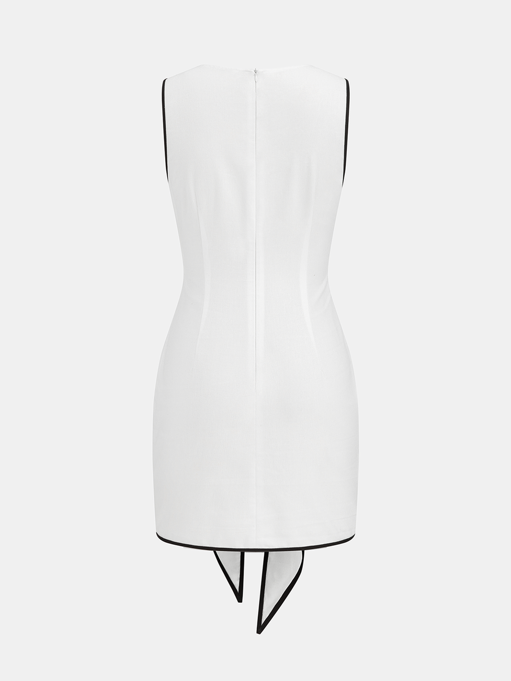Cotton-Linen Mini Dress with Knot-Waist, Sleeveless