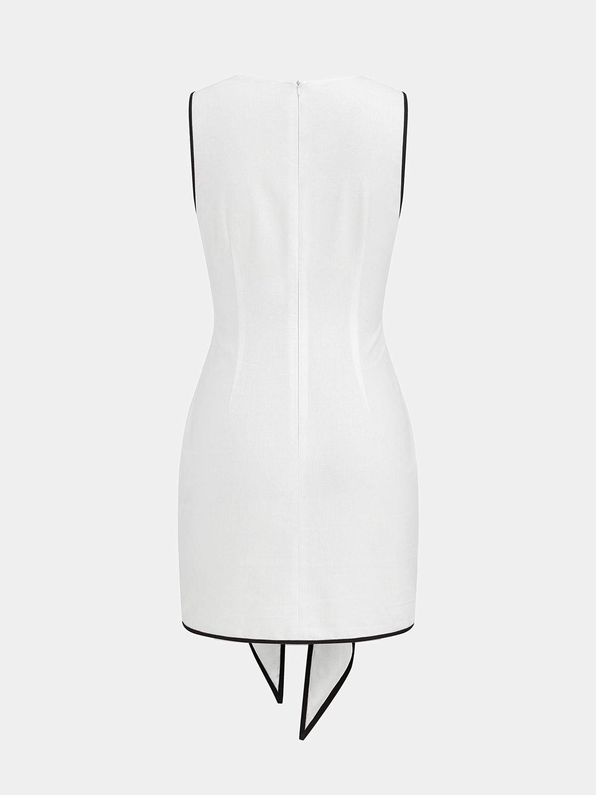 Cotton-Linen Knot-Waist Sleeveless Mini Dress