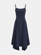 Cotton Blend Midi Dress with Kerchief Detail Cami