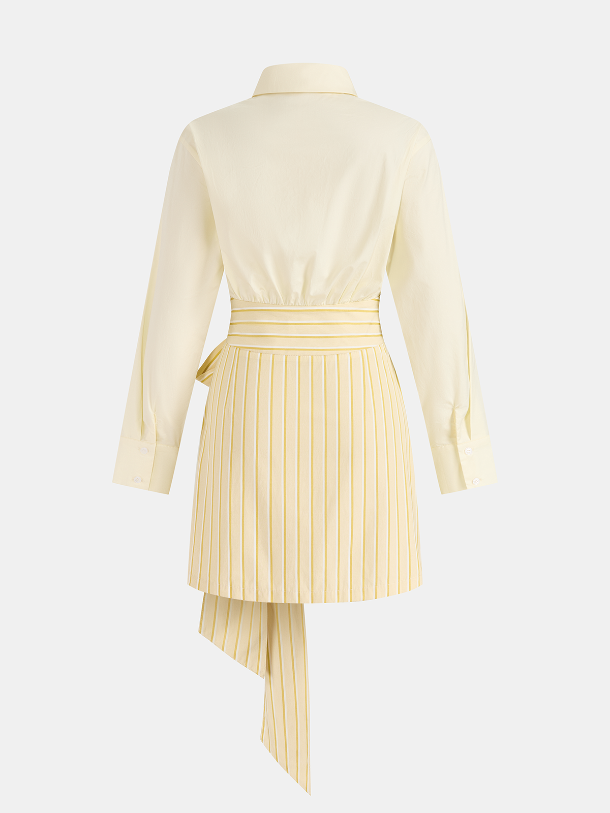 Striped Cotton Shirt Dress with Tie Waist