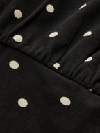 Polka Dot Batwing Top with Cinched Waist Design