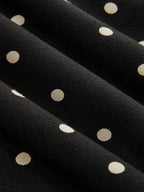 Polka Dot Batwing Top with Cinched Waist Design