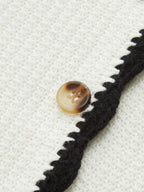 Button-Front Sleeveless Dress with Contrast Trim Knit