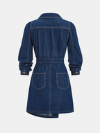 Stylish Denim Dress with Metal Button Details