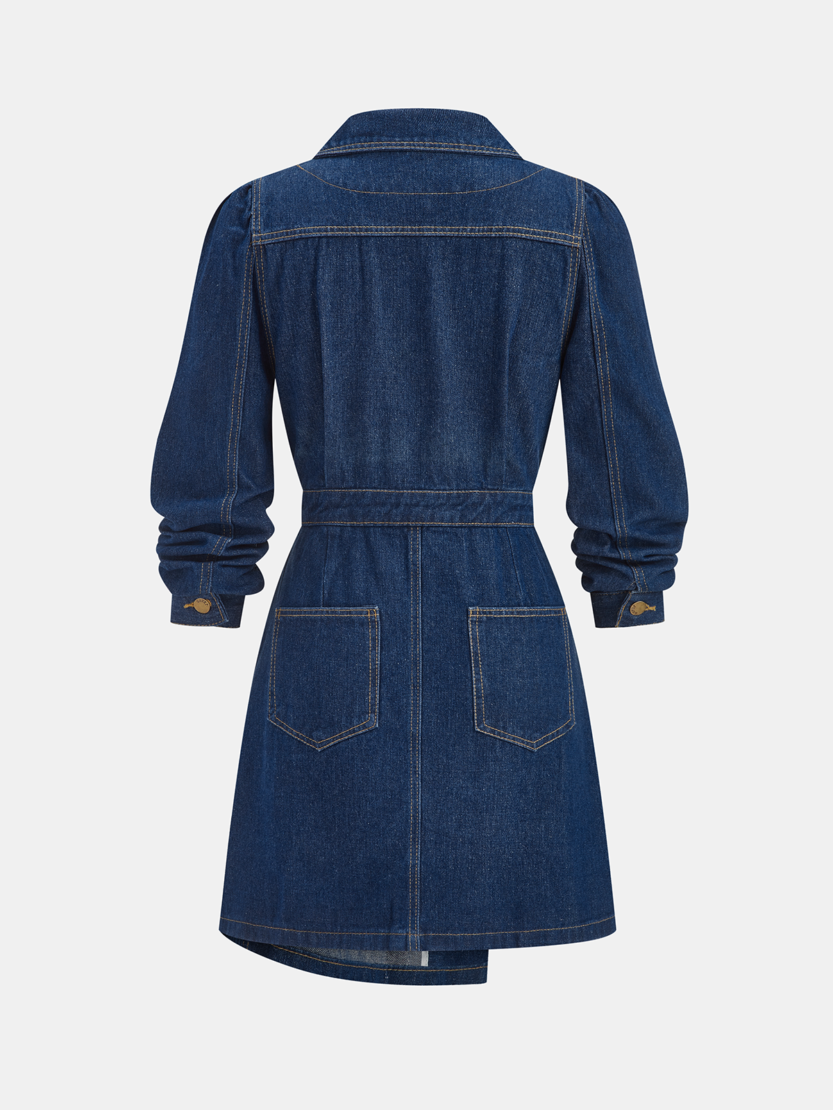 Stylish Denim Dress with Metal Button Details