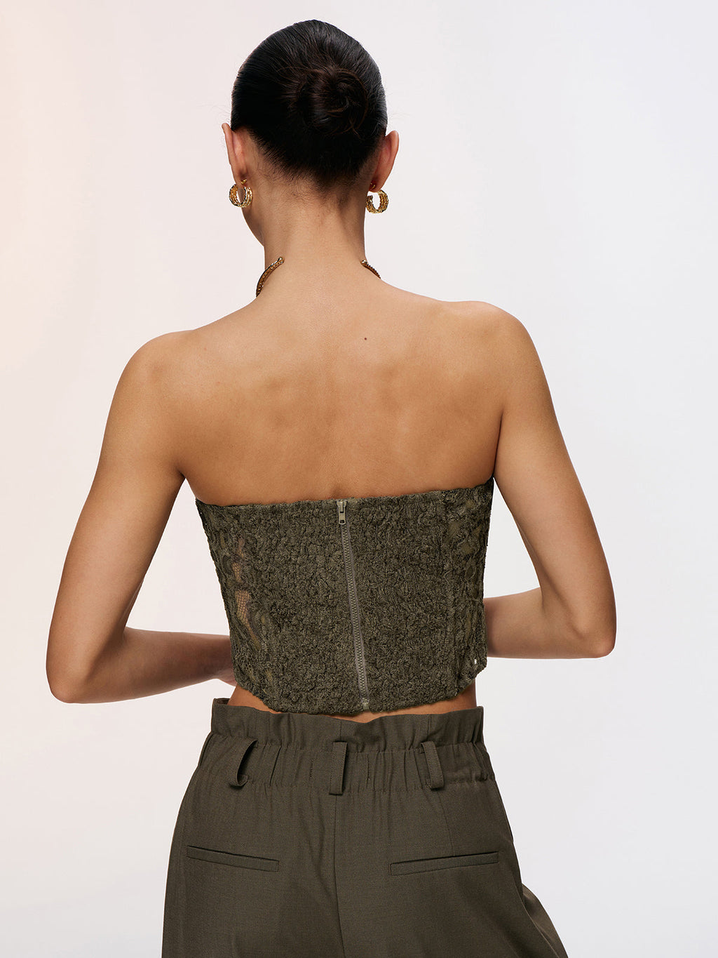 Romantic Lace Strapless Bustier Top for Women