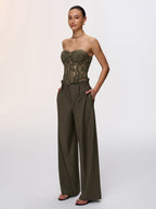 Romantic Lace Strapless Bustier Top for Women