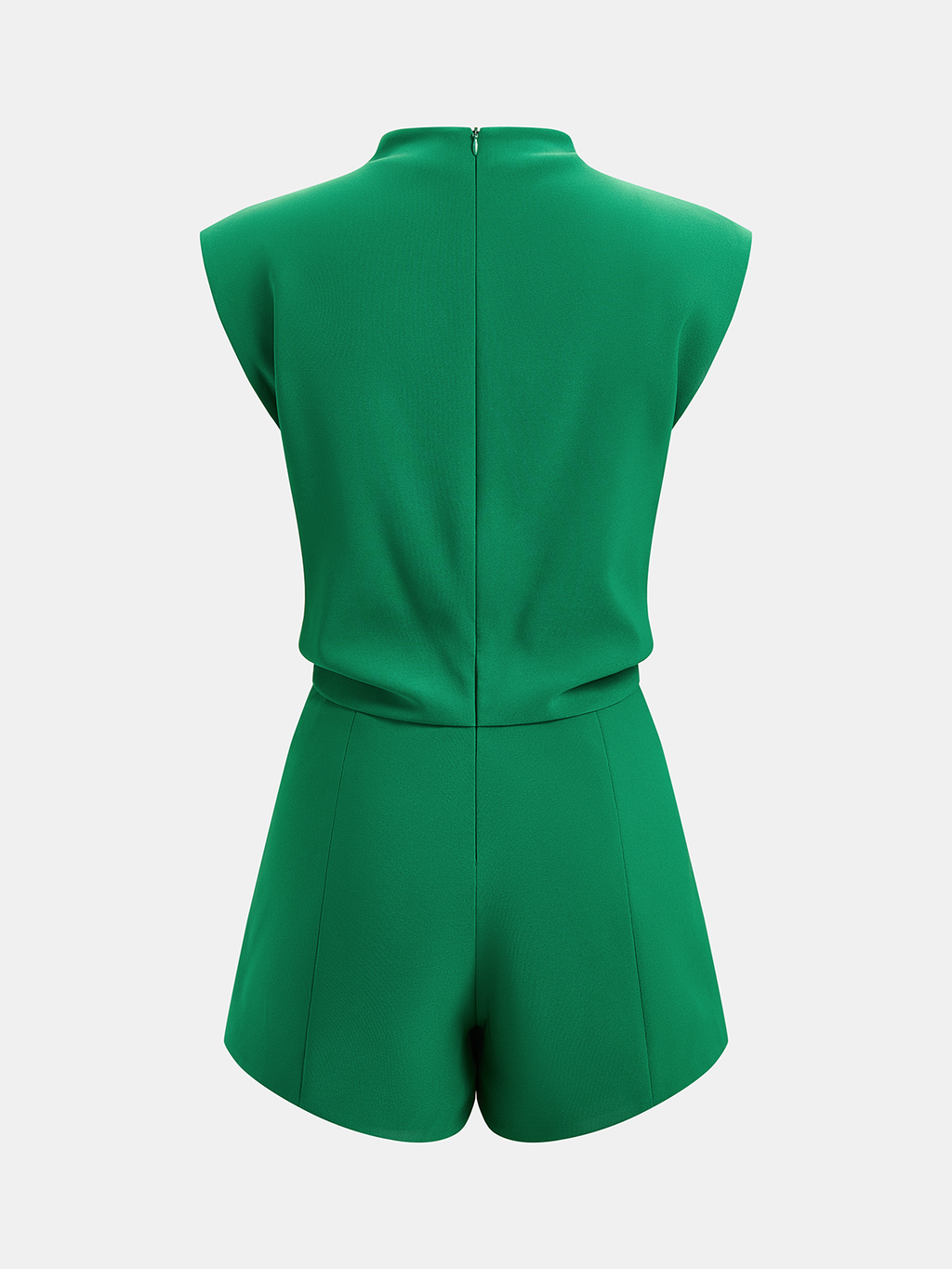 Sleeveless Mock Neck Romper with Draped Design