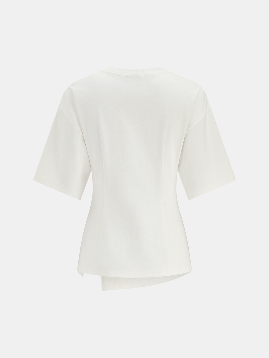 Asymmetrical Short Sleeve Top with Twist Detail