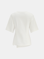 Asymmetrical Short Sleeve Top with Twist Detail