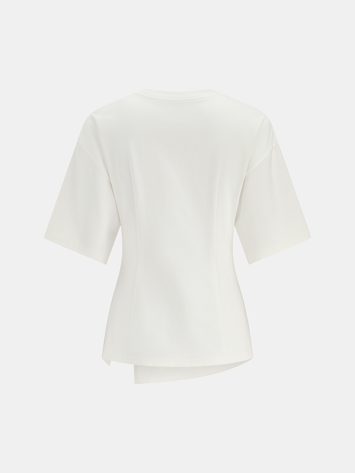 Asymmetrical Short Sleeve Top with Twist Detail