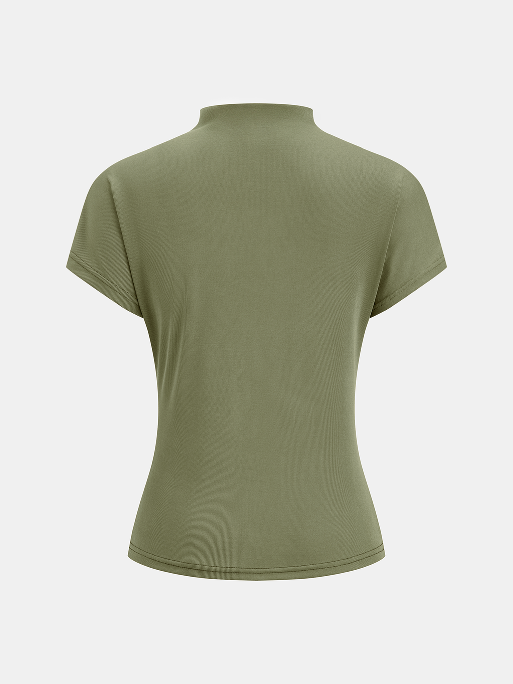Mock Neck Top with Short Sleeves and Ruching