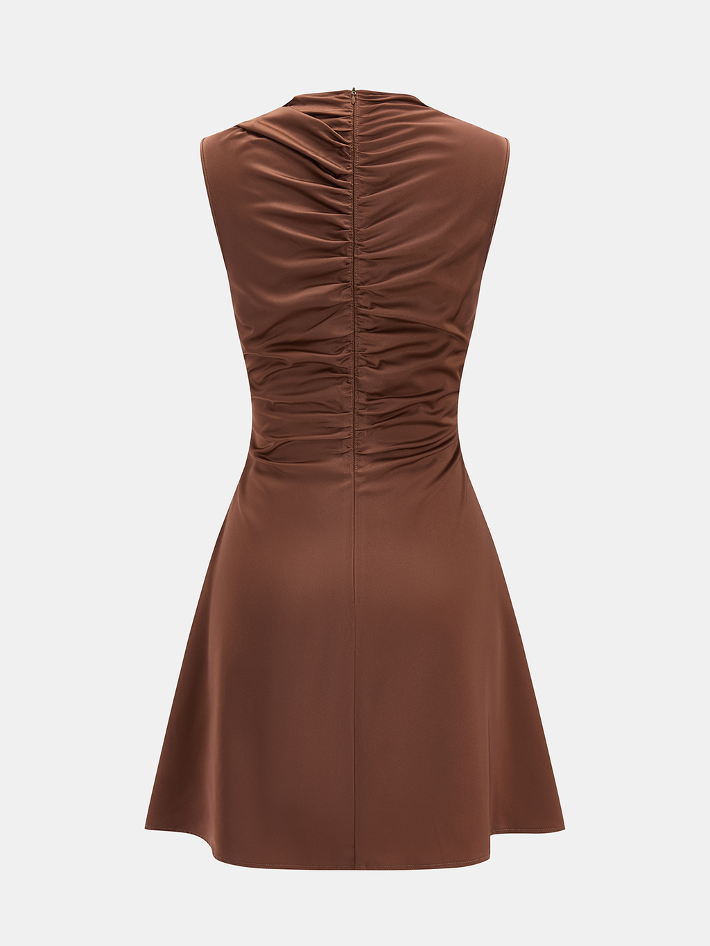Sleeveless Cowl Neck Satin Cocktail Dress