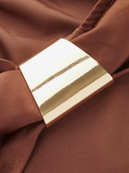 Sleeveless Cowl Neck Satin Cocktail Dress