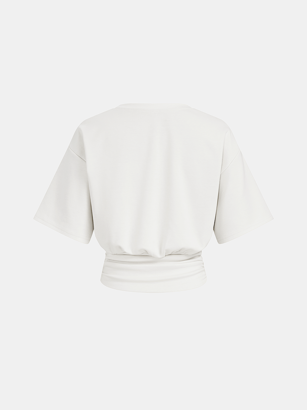Ruched Waist Crop Top with Short Sleeves