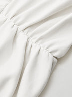 Ruched Waist Crop Top with Short Sleeves