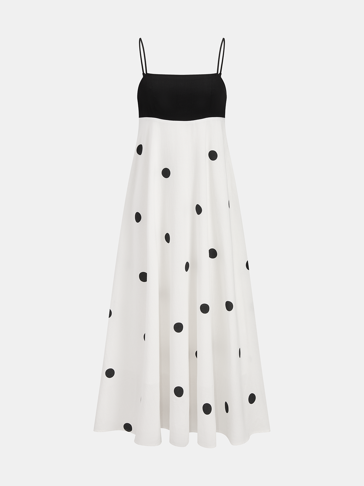 Color-Block Cami Dress with Polka Dot Detailing