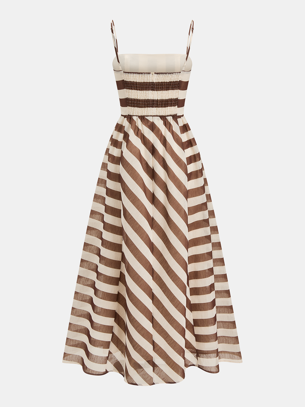 Striped Organza Cami Dress with Maxi Length