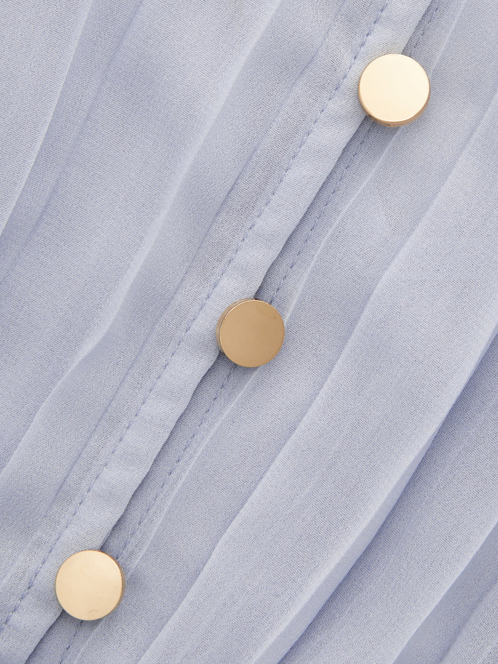 Button-Up Pleated Mini Dress with Long Sleeves and Ruffles