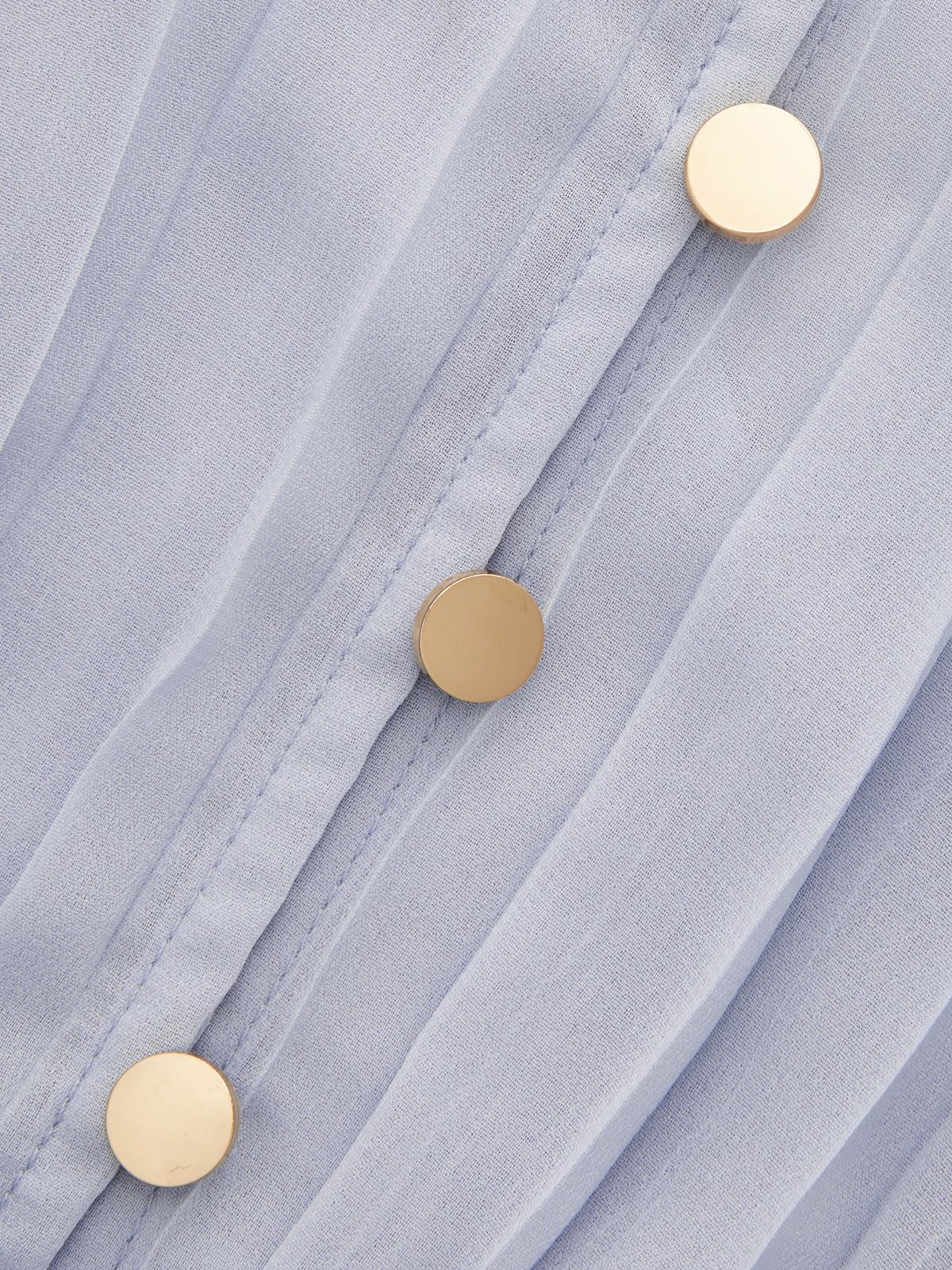 Button-Up Pleated Mini Dress with Long Sleeves and Ruffles