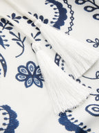 Embroidered Mini Dress with Tassel Tie Cami Style