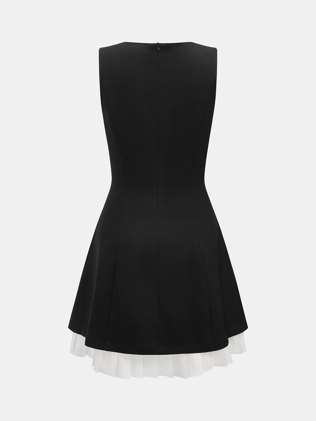 Contrast Hem Dress with Sleeveless Rhinestone Accents