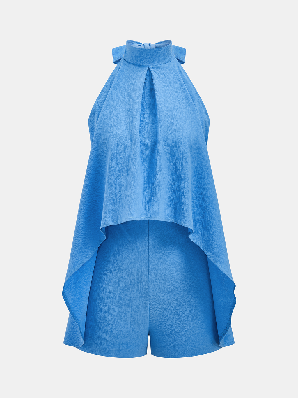 Halter Neck Romper with Layered Backless Design
