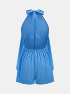 Halter Neck Romper with Layered Backless Design