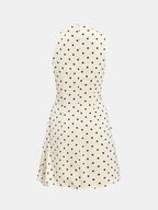 Polka Dot Ruched Sleeveless Mini Dress