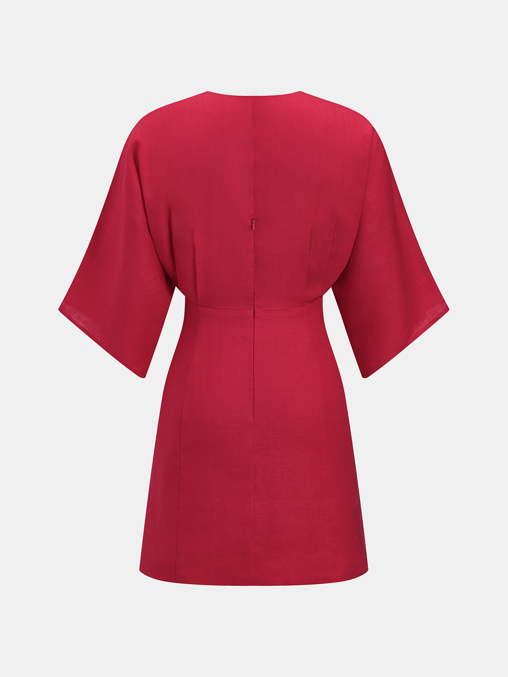 V-Neck Mini Dress with Linen Blend Embellishments