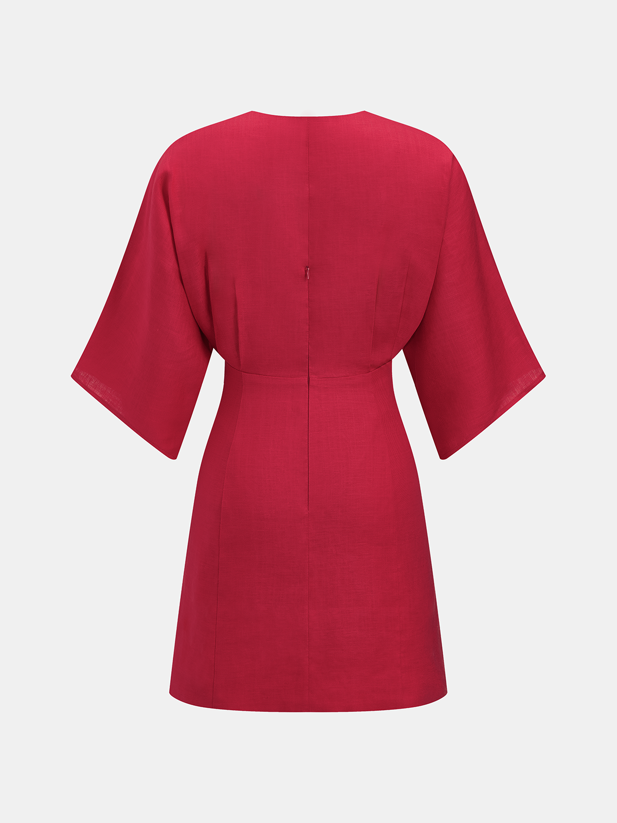 V-Neck Mini Dress with Linen Blend Embellishments