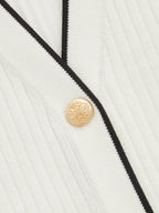 Contrast Trim Buttoned Knit Maxi Dress