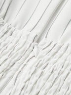 Cotton Blend Sleeveless Maxi Dress with Striped Ruching