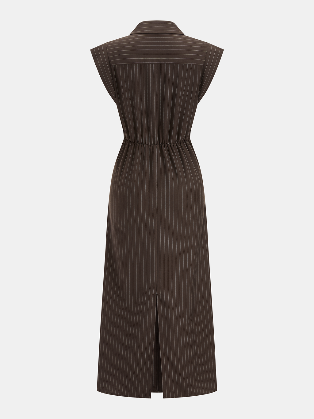 Striped Sleeveless Dress with Tie Waist Detail