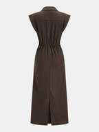 Striped Sleeveless Dress with Tie Waist Detail