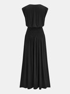 Sleeveless Maxi Dress with Cinched Waist Design