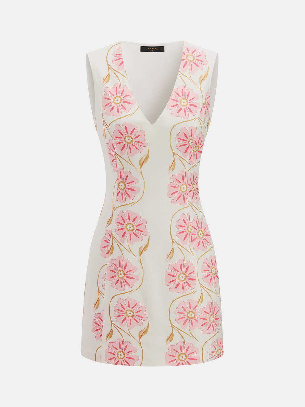 Cotton Linen Floral Sleeveless Summer Mini Dress