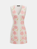 Cotton Linen Floral Sleeveless Summer Mini Dress