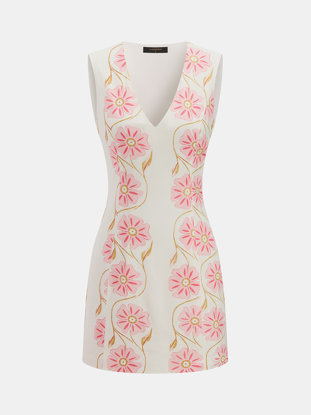 Cotton Linen Floral Sleeveless Summer Mini Dress
