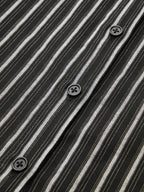 Striped Tie Waist Sleeveless Collared Midi Dress